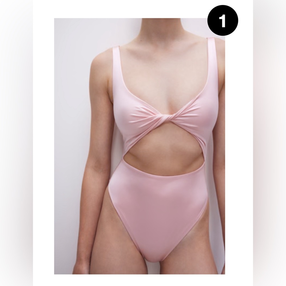 Good American - One piece swim suit in Satin Pink NEW WITH TAGS